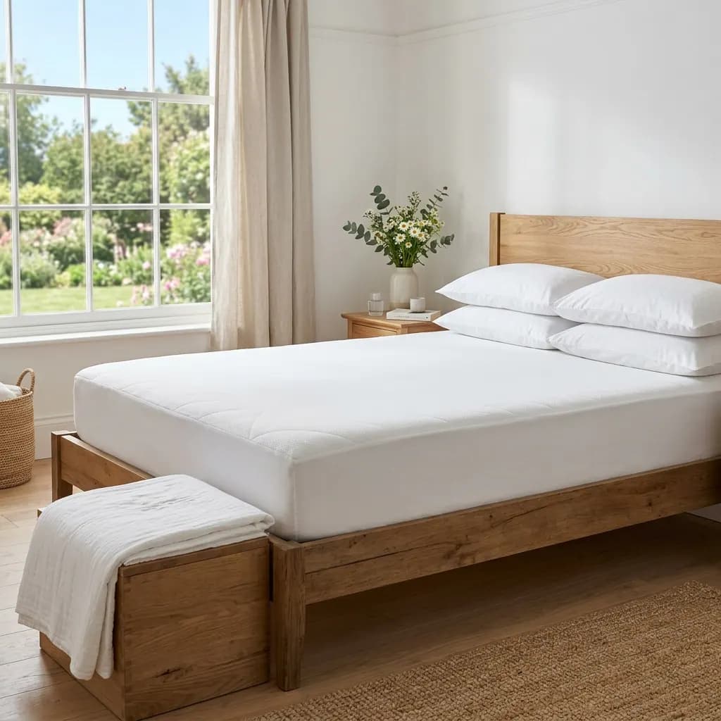 Clean white mattress surface after professional cleaning